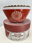 Vintage Charm Inspired By Pyrex Tickled Pink Mixing Bowl Set New In Hat Box
