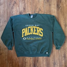 VTG Russell Green Bay Packers USA Made Pullover Crew Neck Sweatshirt Men's XL