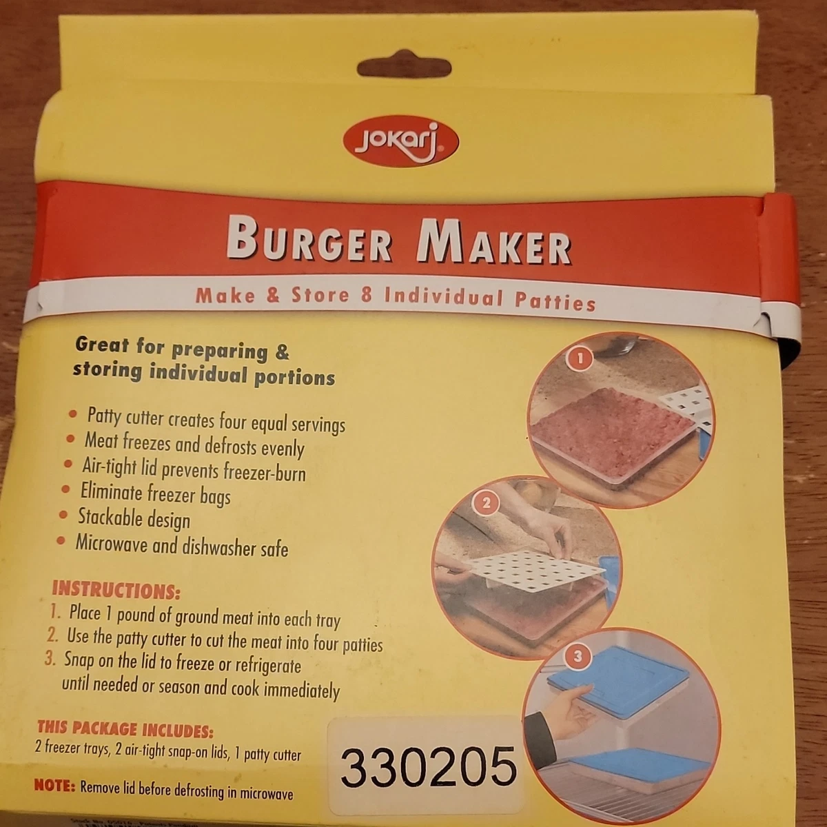 Hamburguesa Jokari grande apilable apta para microondas/lavavajillas azul/blanco 330205