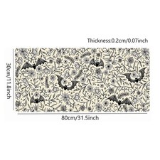 40 90cm Gothic Bat Floral Large Gaming Mouse Pad - Smooth Surface, Non-Slip Ru