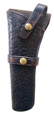 BRAUER BROTHERS HAND-TOOLED WESTERN LEATHER HOLSTER COLT & RUGER - LEFT-HANDED