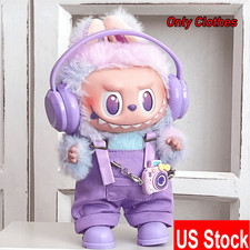 NO DOLL DIY Handmade Clothes Set For 1,2,3 LABUBU Plush Purple Clothes Set