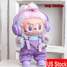 (NO DOLL) DIY Handmade Clothes Set For 1,2,3 LABUBU Plush Purple Clothes Set~