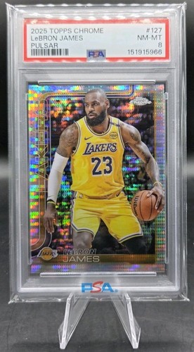 2025 Topps Chrome Lebron James Pulsar PSA 8 #127 Lakers