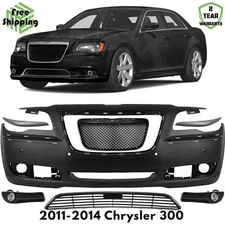 Front Bumper Cover Paintable & Grille Assembly Kit For 2011-2014 Chrysler 300