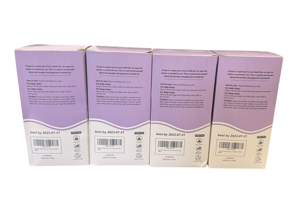 Lavender Yoga Mat Cleaner Spray 8 Bottles 4 Pack with Cloth