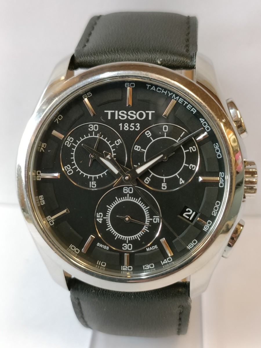 TISSOT COUTURIER CHRONOGRAPH QUARTZ BLACK DIAL T035617A SWISS