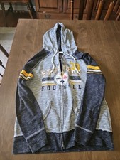 Women's Majestic NFL Pittsburg Steelers Full Zip Hoodie Large. Distressed