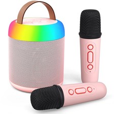 Mini Party Karaoke Machine Toy for Kids Audlts, Portable Led Karaoke Toy Spea...
