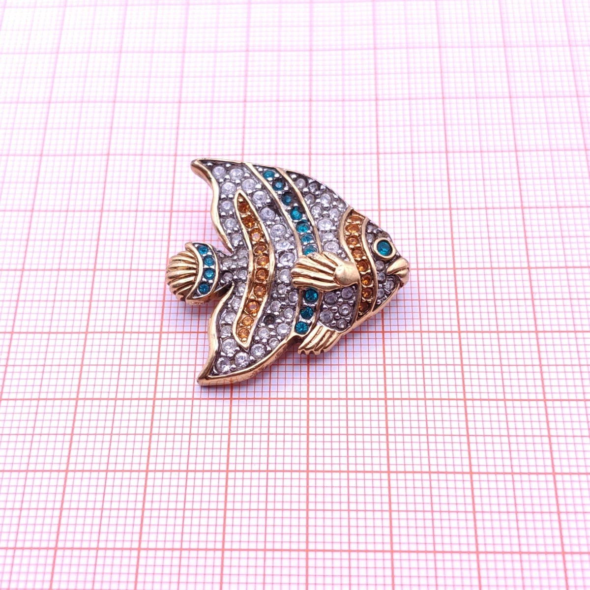 ⭐ Swarovski Brosche Anstecknadel Stecker Pin Anhänger Perle Stein Gold 070 ⭐