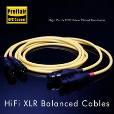 Preffair OFC Silver Plated HiFi XLR Cable XLR Audio Signal Interconnect Wire