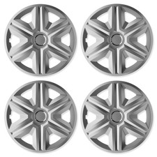 Lot de 4x Enjoliveurs De Roue FAST Argentés LAQUÉ Universel Pour Renault 15’’