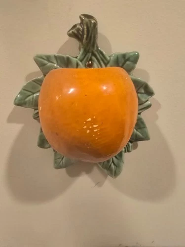 Vintage McCoy Pottery Fruit - Orange Wall Pocket Vase w/Mark - Early 1950's