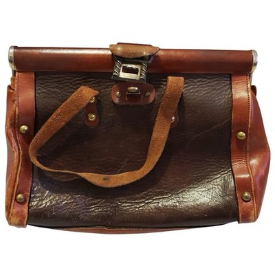 ***RARE*** VINTAGE 70s ZENITH HANDMADE BROWN LEATHER SHOULDER SATCHEL DOCTOR BAG
