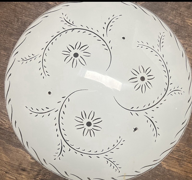 Vintage 3-Chain Glass Ceiling Light Shade, 10.25"