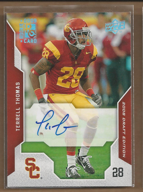 2008 Upper Deck Draft Edition Autographs #94 Terrell Thomas Auto FB