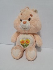 Vintage 1983 Kenner Care Bears FRIEND BEAR 13" Orange Plush w Yellow Sunflowers