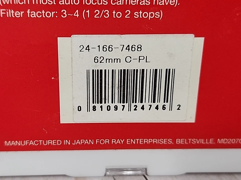 Quantaray Circular Polarizer Camera Filter 62mm New - Image 4 of 4