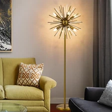 Gold Floor Lamp for Living Room, Mid Century Modern Floor Lamps for Bedroom, ...