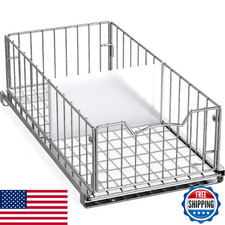 Simple Houseware Pull-Out Cabinet Sliding Basket Organizer - Chrome, 17.2" D