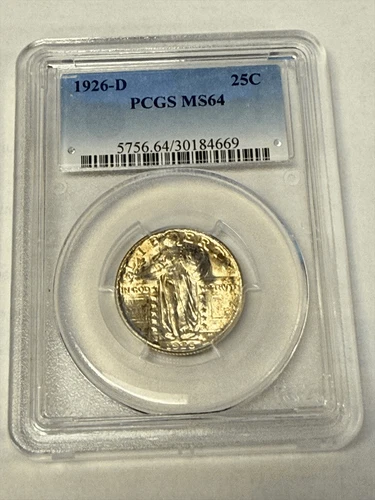 1926 D 25c Standing Quarter PCGS MS 64