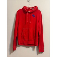Vintage Y2K Abercrombie Fitch Muscle Hoodie Red Moose Logo M