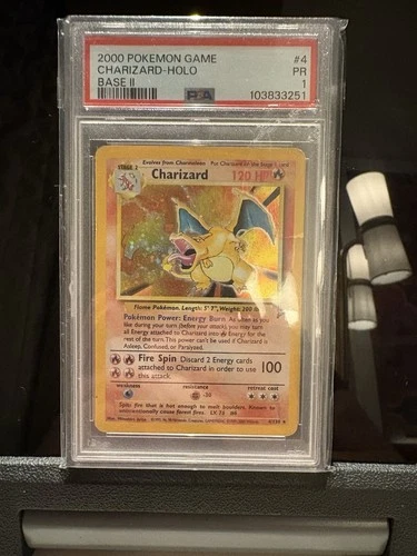 2000 Pokémon Charizard Holo Base Set 2 4/130 PSA 1