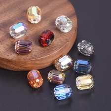 10pcs Colorful 8mm 10mm Round Cylinder Faceted Crystal Glass Loose Beads