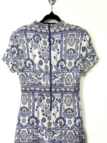 Vestido Moulinette Soeurs Anthropologie Lea Vaina Midi Talla XS Azul Blanco Floral - Imagen 6 de 8