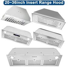 20/30/36 inch Insert Range Hood 800CFM Kitchen Built in Vent 3-Speed Fan LEDs