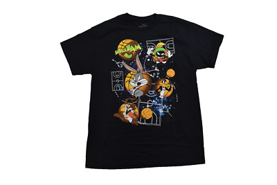 Space Jam Mens Looney Tunes Basketball Cartoon Bugs Bunny, Taz Shirt New Large