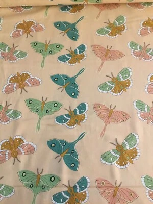 Poppie Cotton Fabric MOONBEAM DREAMS Lunar Moth Blush Pat #23850 by the 1/2 yd