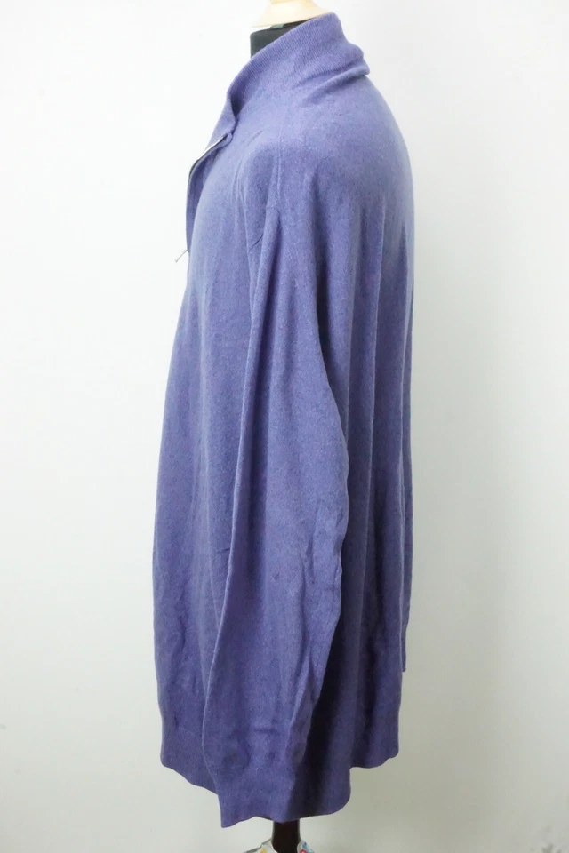 Loro Piana Purple 100% Cashmere 1/4 Zip Up BIG GUY Sweater Sz 60  - Image 3 of 4