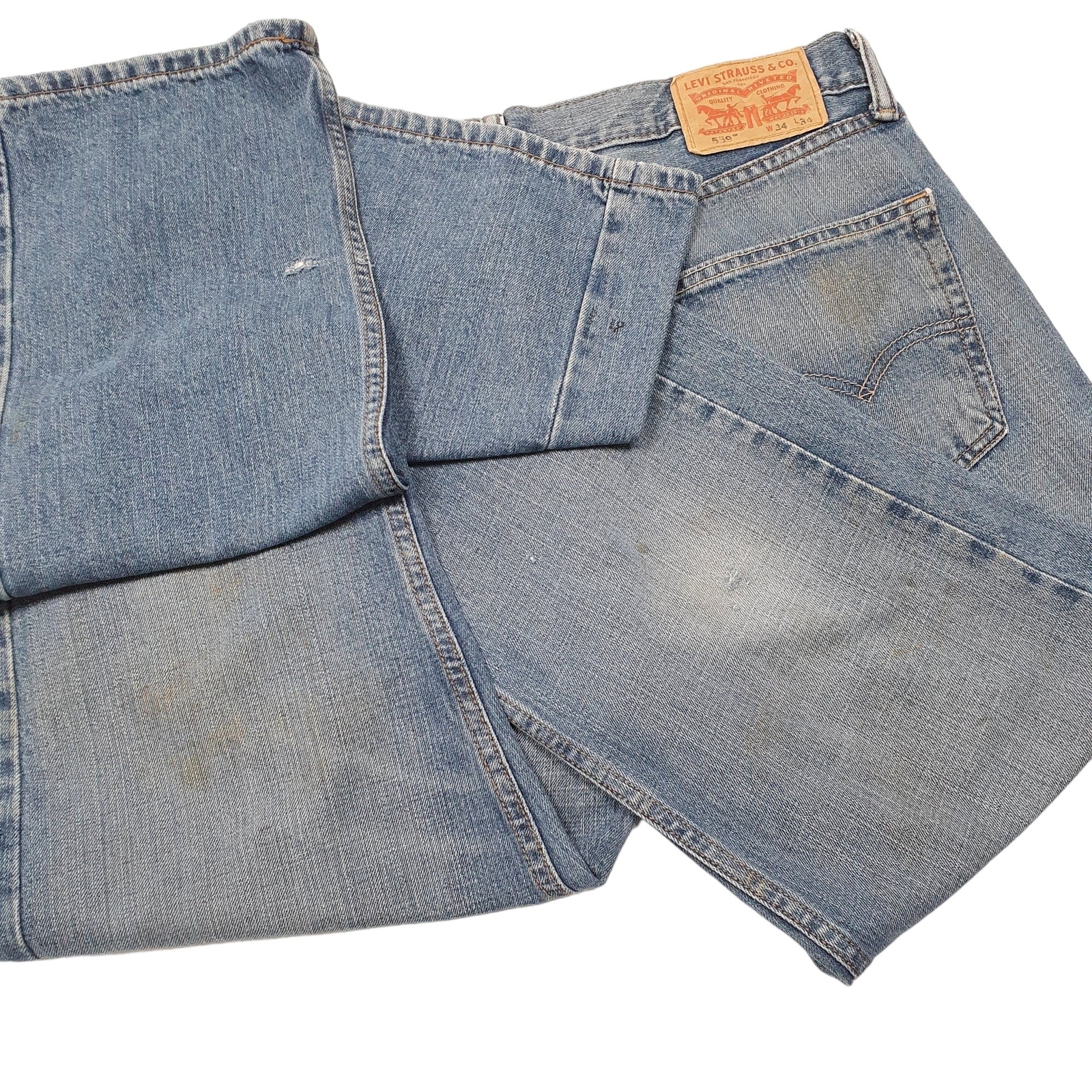LEVIS 559 Jeans Relaxed Straight Fit Blue Denim Trousers Mens W34 L34 image 4