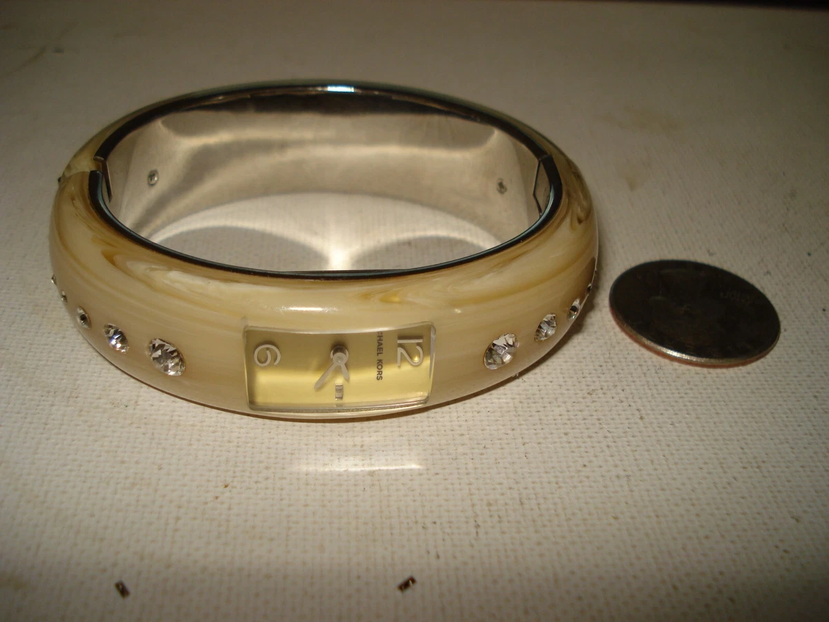 SUPER RARE SWISS MICHAEL KORS HIGH END CUFF DIAMOND JEWELS WATCH