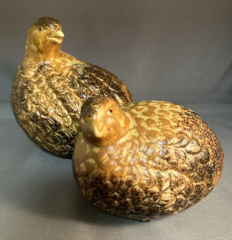 Lot of 2 ANDREA By SADEK Quail Birds Ceramic Figurines MCM  Made in Japan