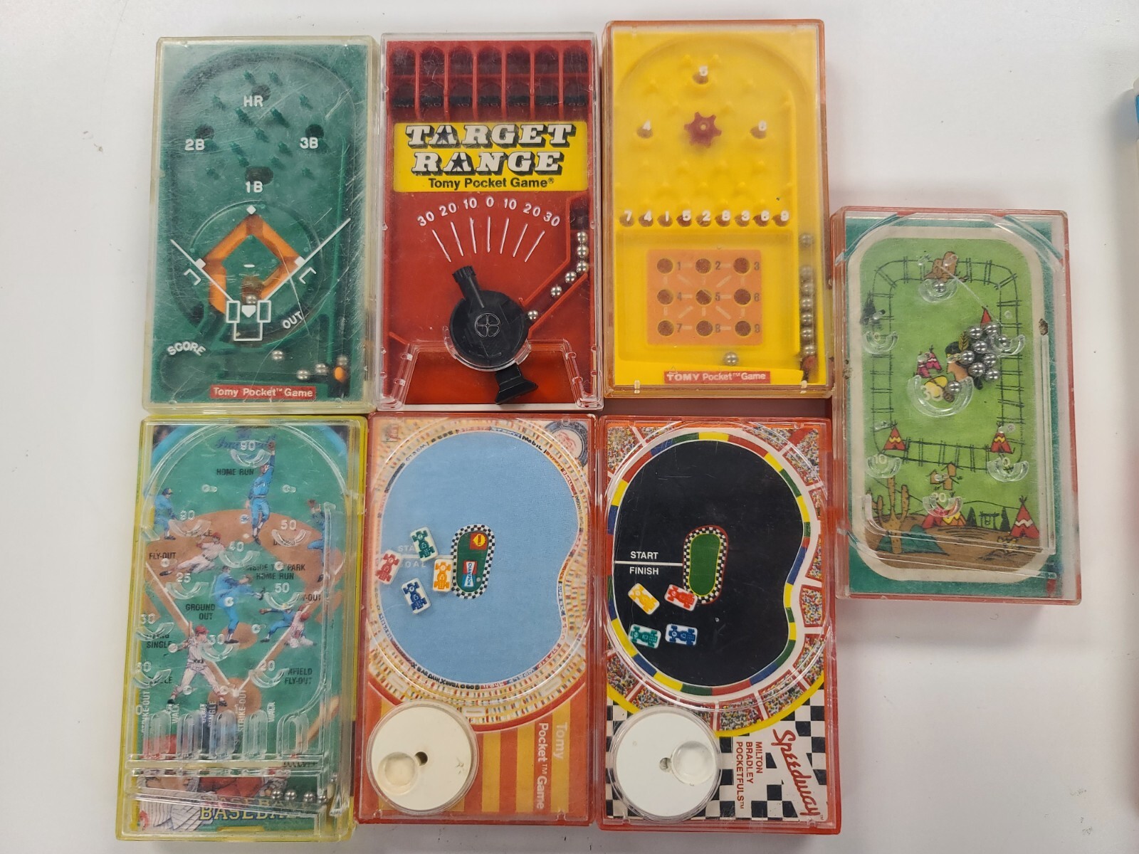 Vintage Handheld Pocket Games LOT (10) Tomy Speedway Target Baseball