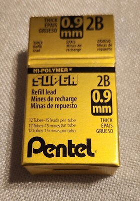 Pentel Lead Polymer Super Hi 2B Refill Thick 9 mm 1 pack x 12 tube 15 in ech=180