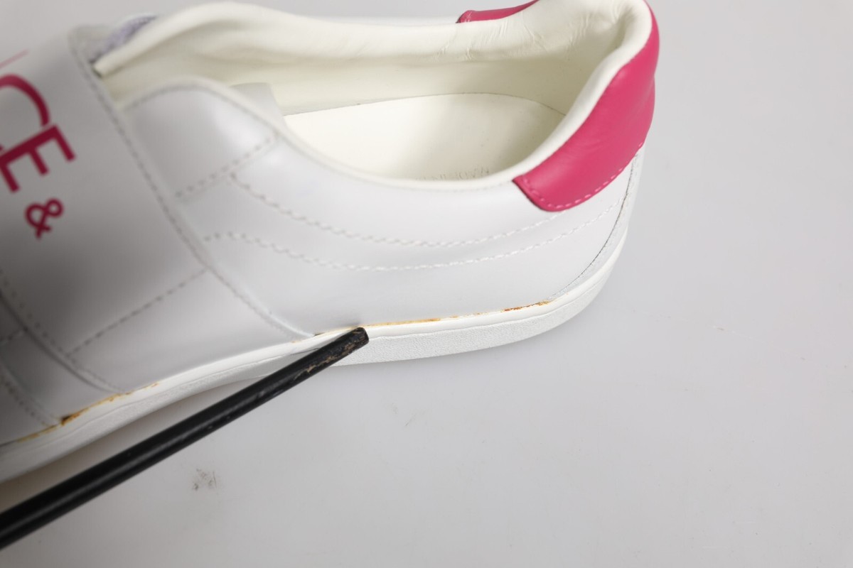 DOLCE & GABBANA Kids Shoes White Pink Strap Low Top Sneakers