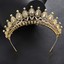 Tiara Alta 6.5cm Con Fiore Cuore Foglia Cristallo AB Colori - Per Matrimonio E Festa Adulto