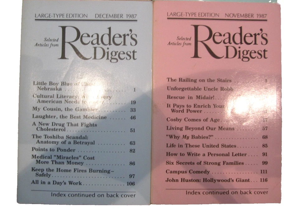 Readers Digest Magazine 1987 4 Book Lot Large Print Edition - Image 3 of 4