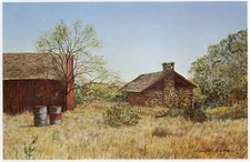 Mondel Rogers BEHIND THE SHOPS Matador Ranch Texas western art print