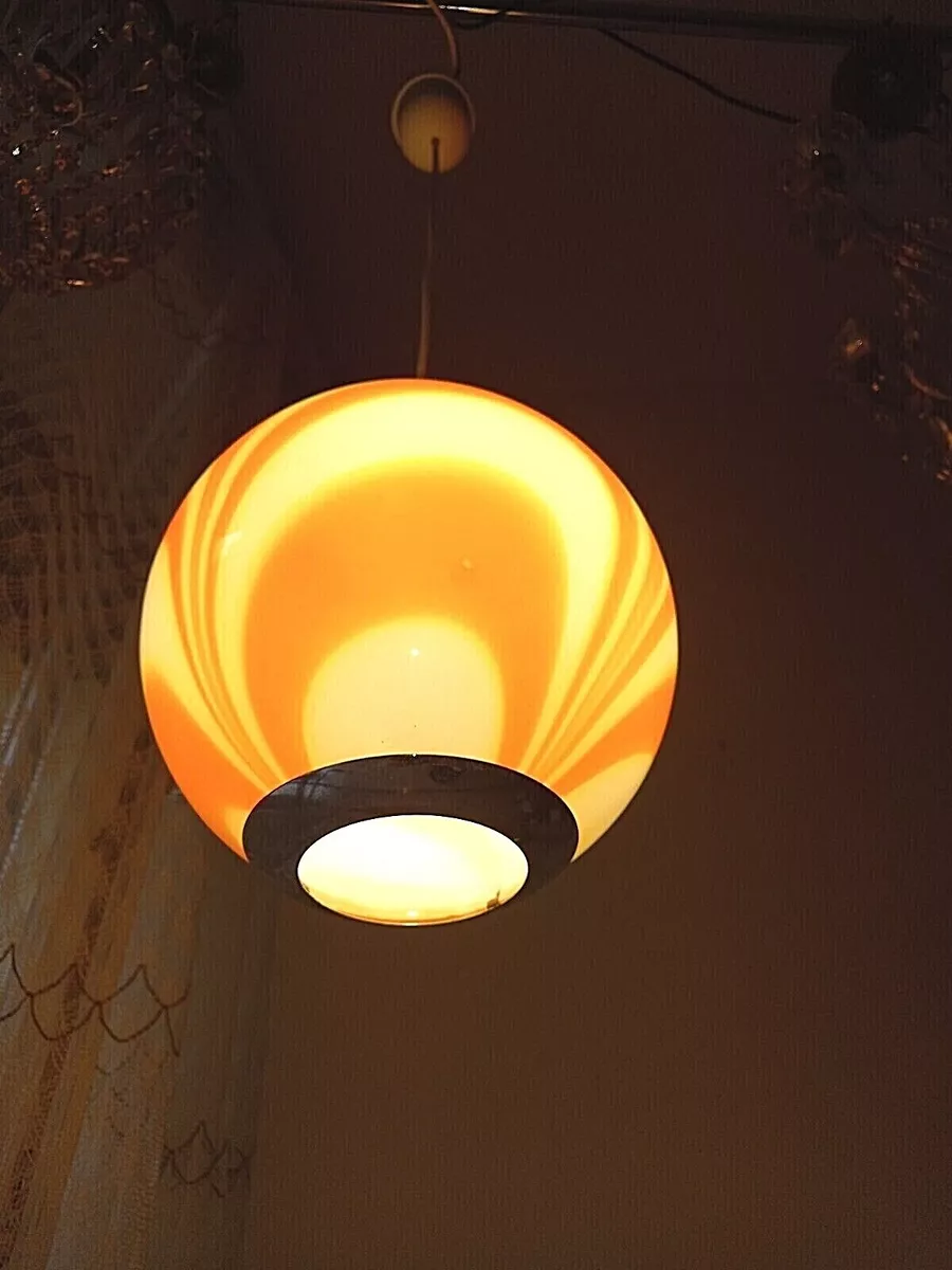 Chandelier Globe Murano Vintage Orange Globe Chandelier Lustre 70 s