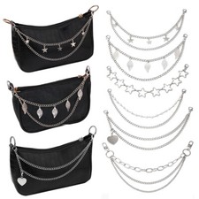 Multi-layer Metal Chain Strap For Bags DIY Handles Butterfly Heart Star Pendant  