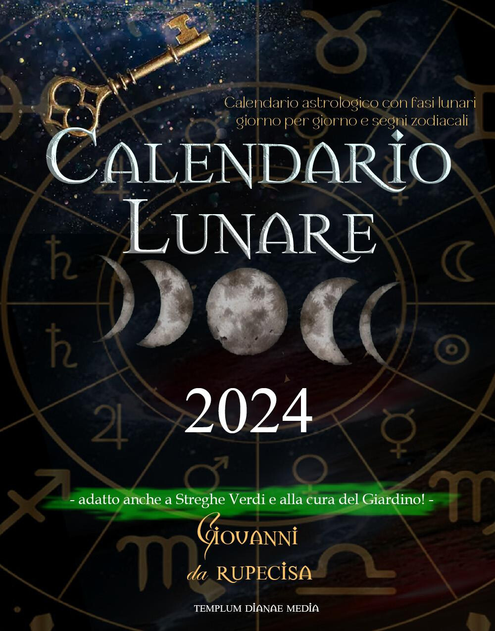 Calendario lunare 2024. calendario astrologico con fasi lunari giorno per ...