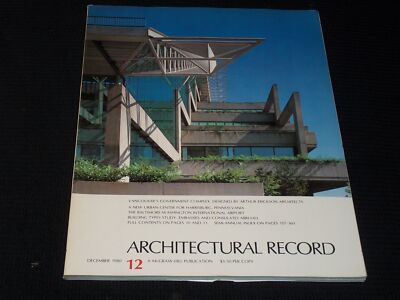 1980 DECEMBER ARCHITECTURAL RECORD MAGAZINE - VANCOUVER GOV. COMPLEX - E 5957