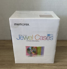 Memorex 034707019300 30 Pack JEWEL CASES CD Disk Storage 5Colors Slim Sealed NEW