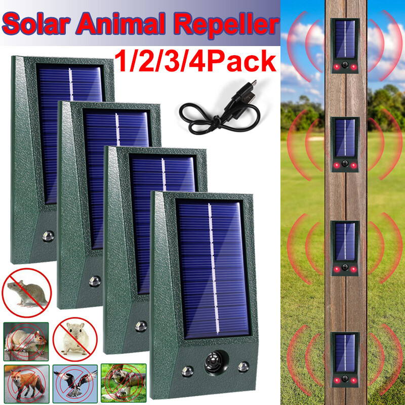 Solar Ultrasonic Squirrel Repellent Ultrasonic Animal Repeller Cat Dog