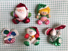 1987 Smooshees Christmas Characters Santa Elf Pup Bear Mouse Fisher Price Toys