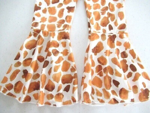 Girls 2 Pc Pants Set Flared Leg Giraffe Print Zoo Animal Long Sleeve Top NEW - Picture 7 of 11